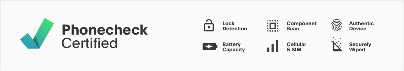 Phonecheck Certified Banner — auf Weiß