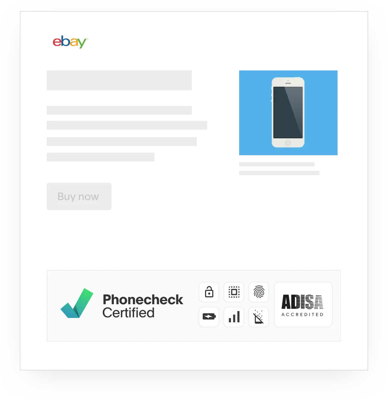 Phonecheck certified banners for online listings