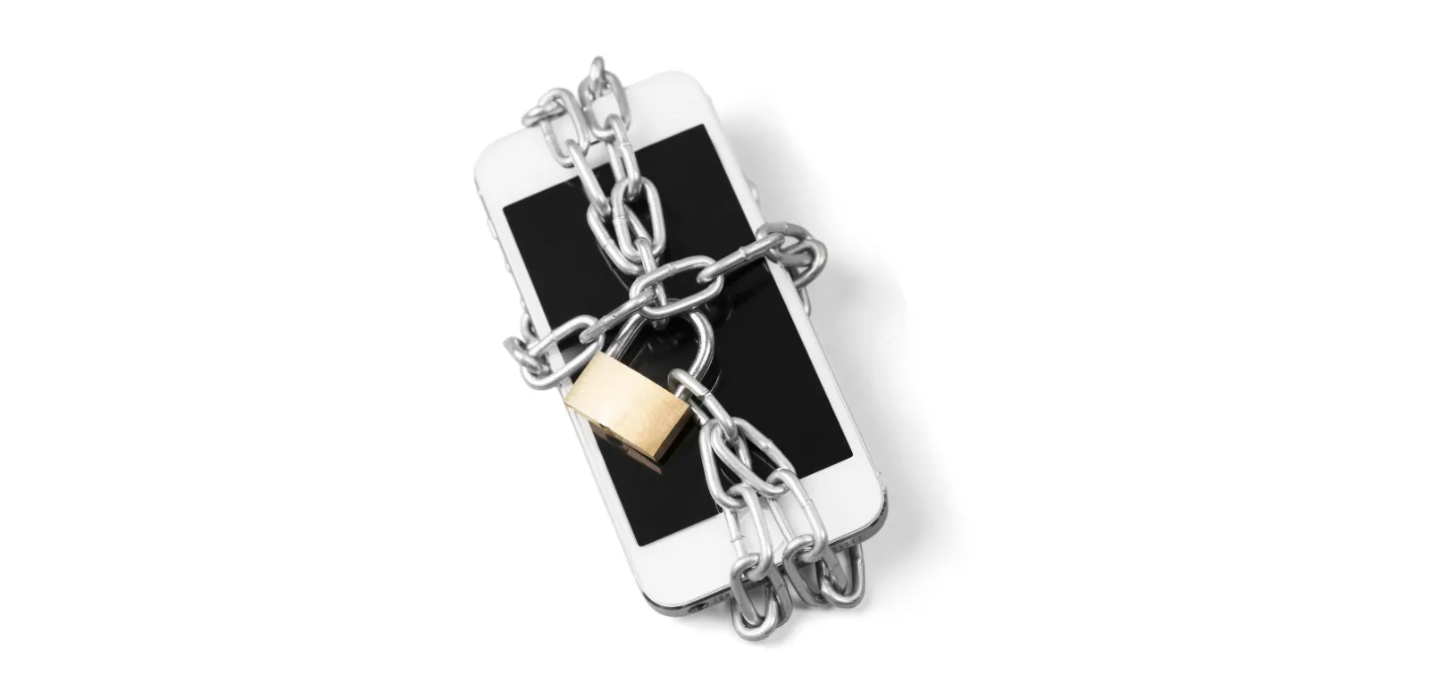 phone with padlocked chain
