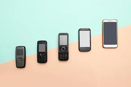 Five different types of mobile phones