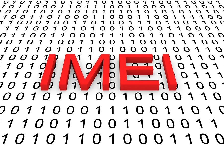 IMEI text over binary code background representing an IMEI Blacklist Check for identifying blocked or stolen phones