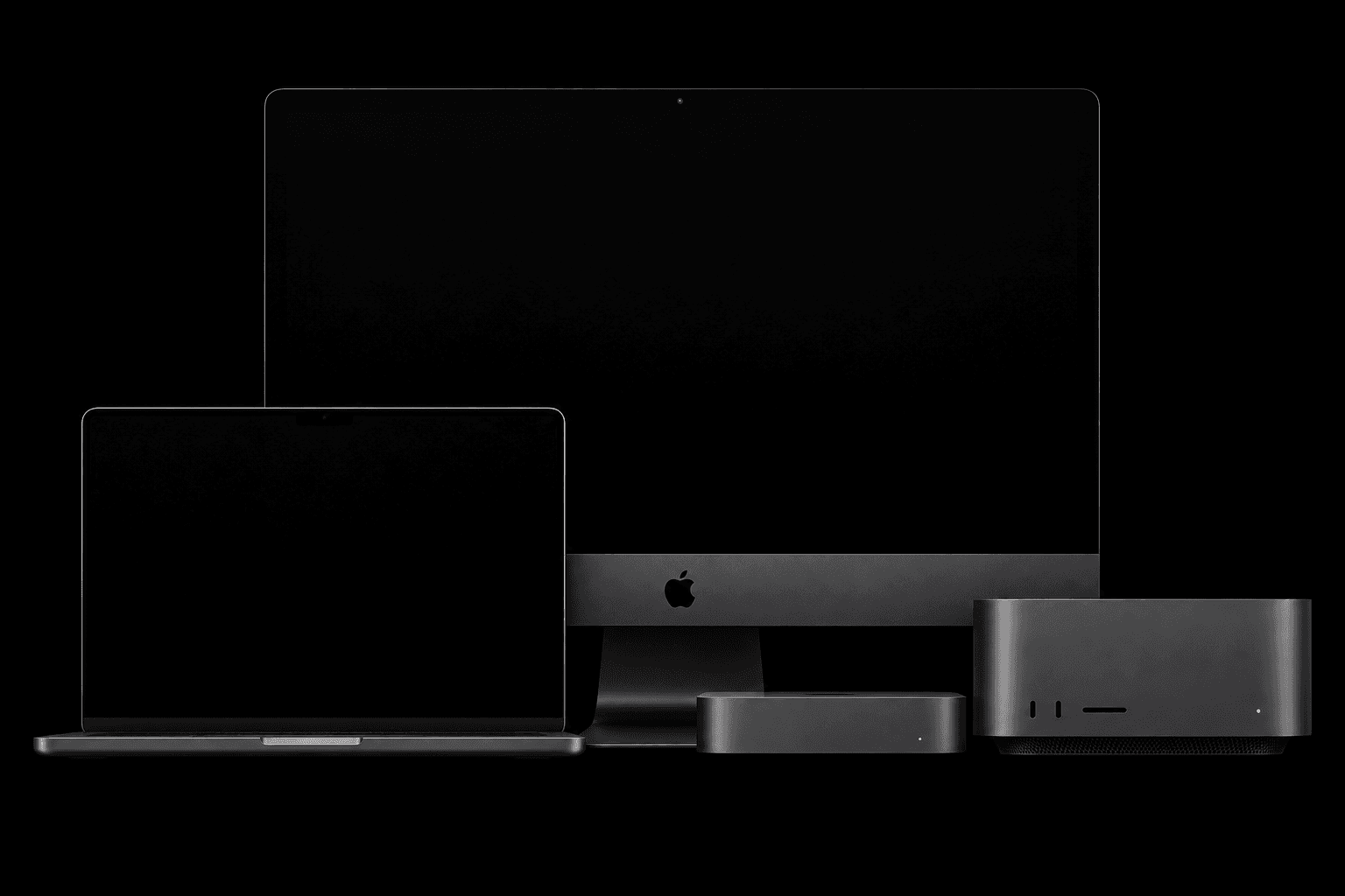 Mac-Familie — MacBook Pro, iMac, Mac mini, Mac Studio